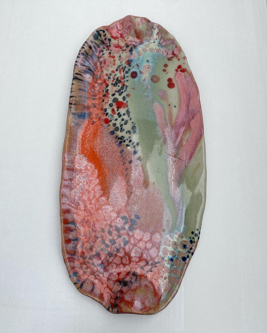 Coral reef ceramic platter