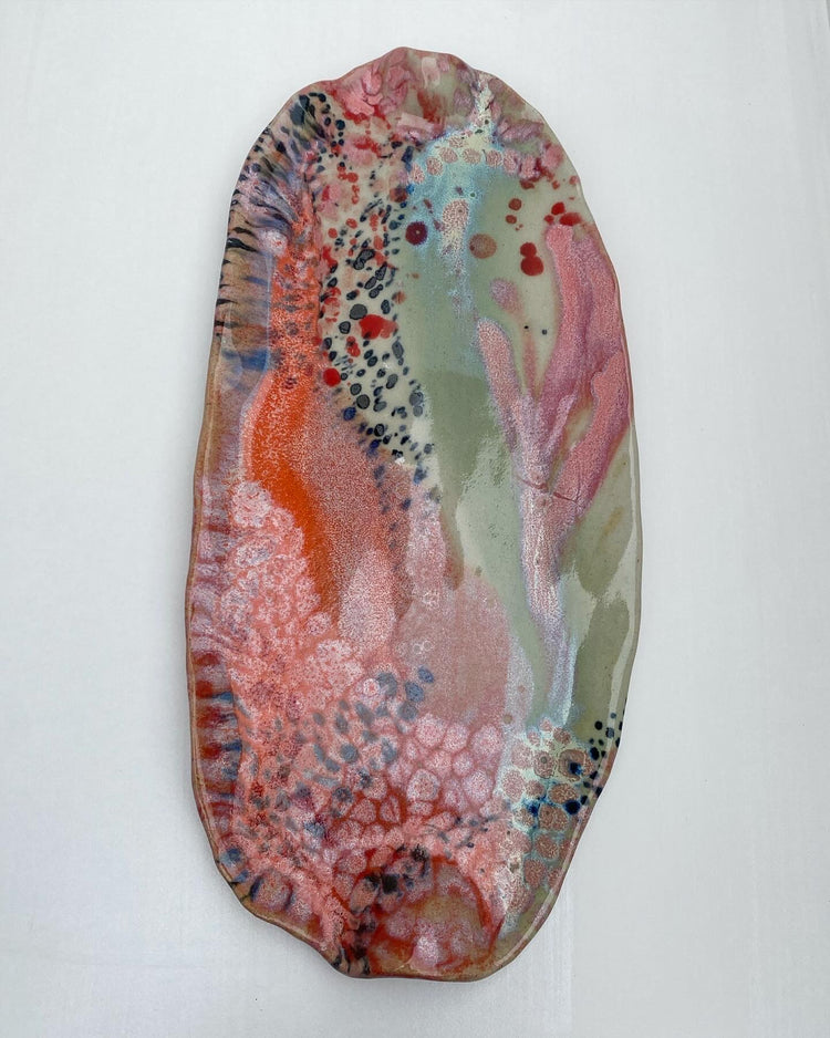 Coral reef ceramic platter