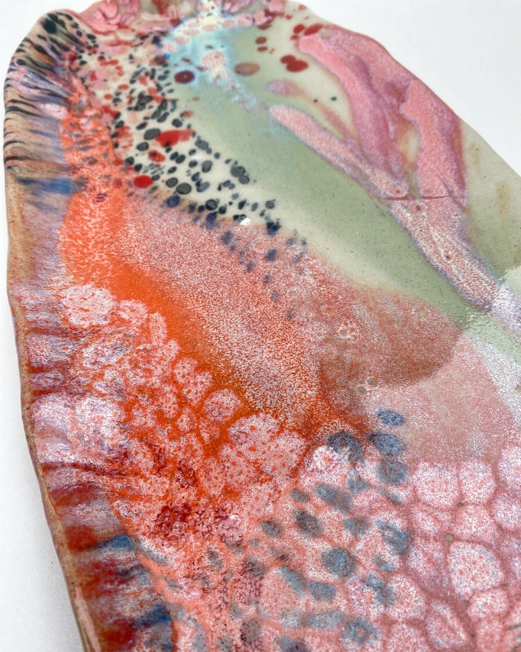 Coral reef ceramic platter