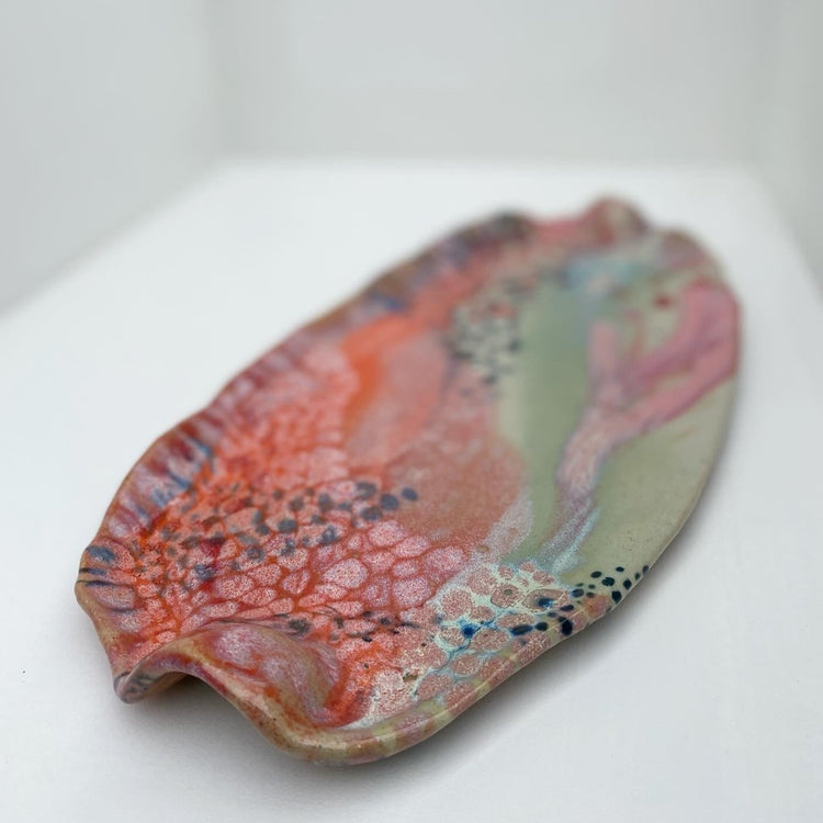 Coral reef ceramic platter