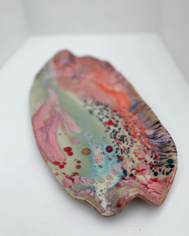 Coral reef ceramic platter