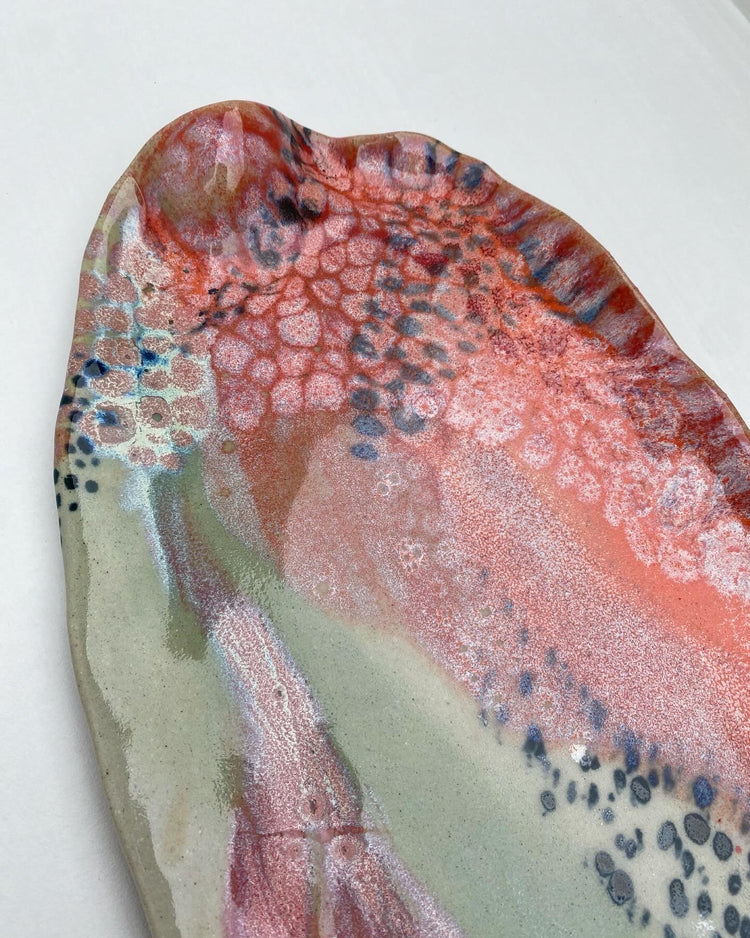 Coral reef ceramic platter