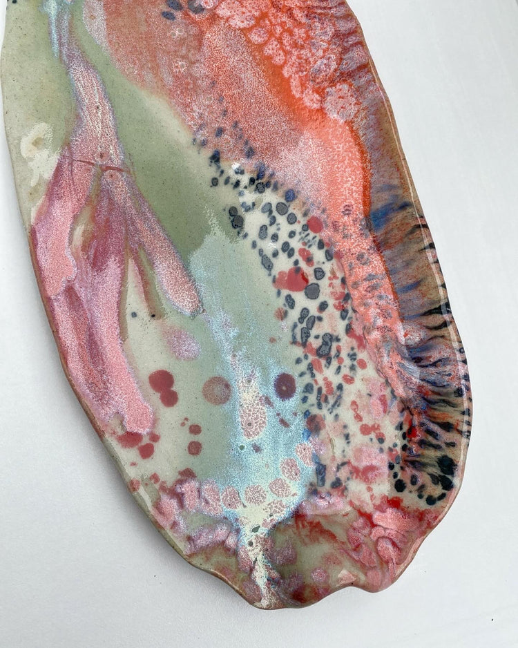 Coral reef ceramic platter