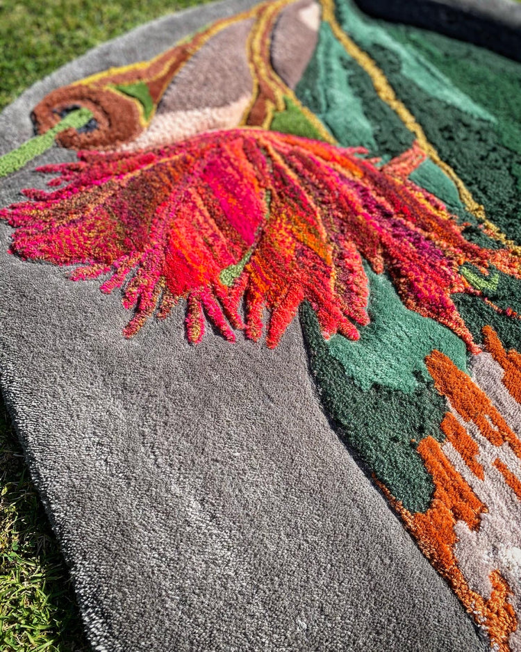 Large gum leaf wool rug