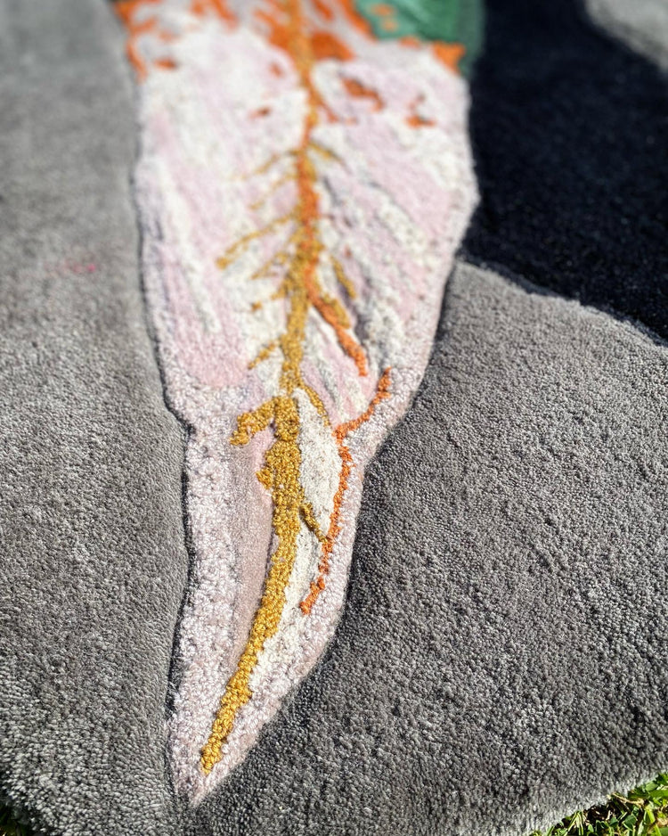 Large gum leaf wool rug