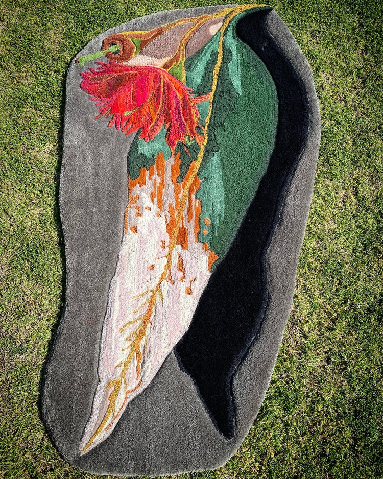 Large gum leaf wool rug