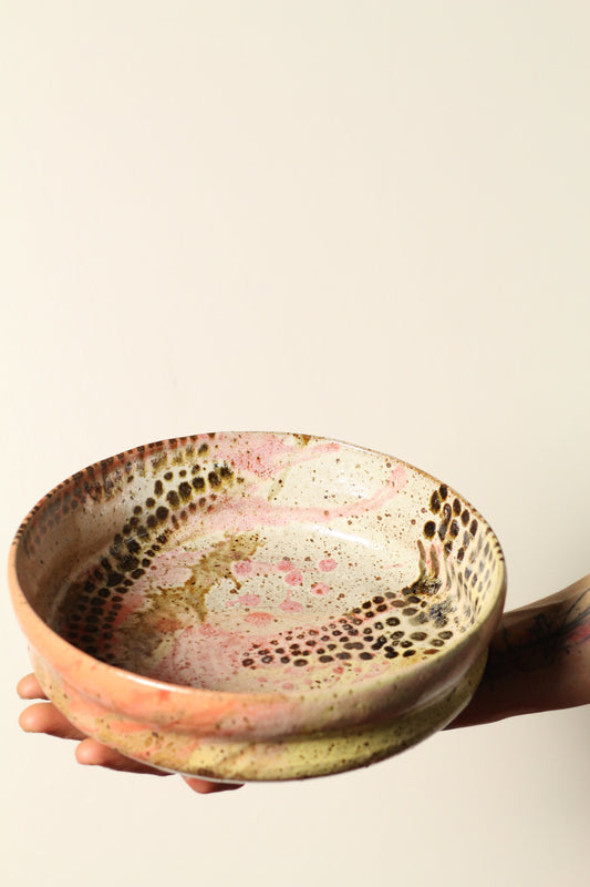 π€ Confetti Curve Bowl | Polka Dot Painter Series | Peach, Pink + Yellow | 26cm