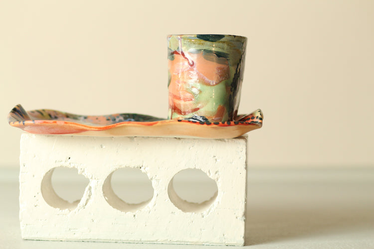 Toothbrush holder and platter