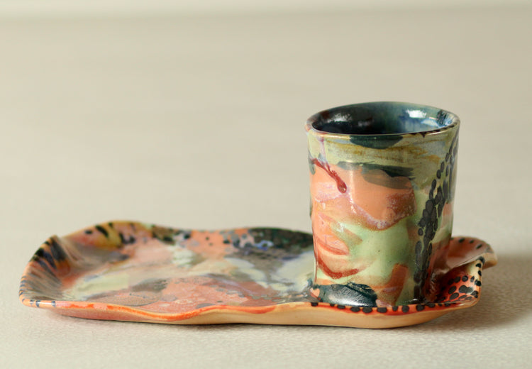 Toothbrush holder and platter