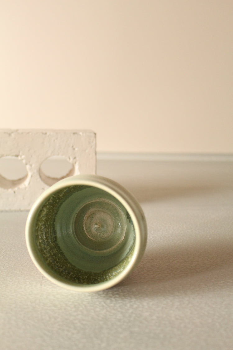 Salted pink and green ribbed tumbler 300ml