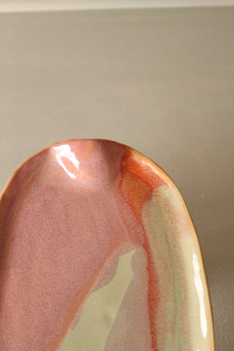 Large pastel frilled platter