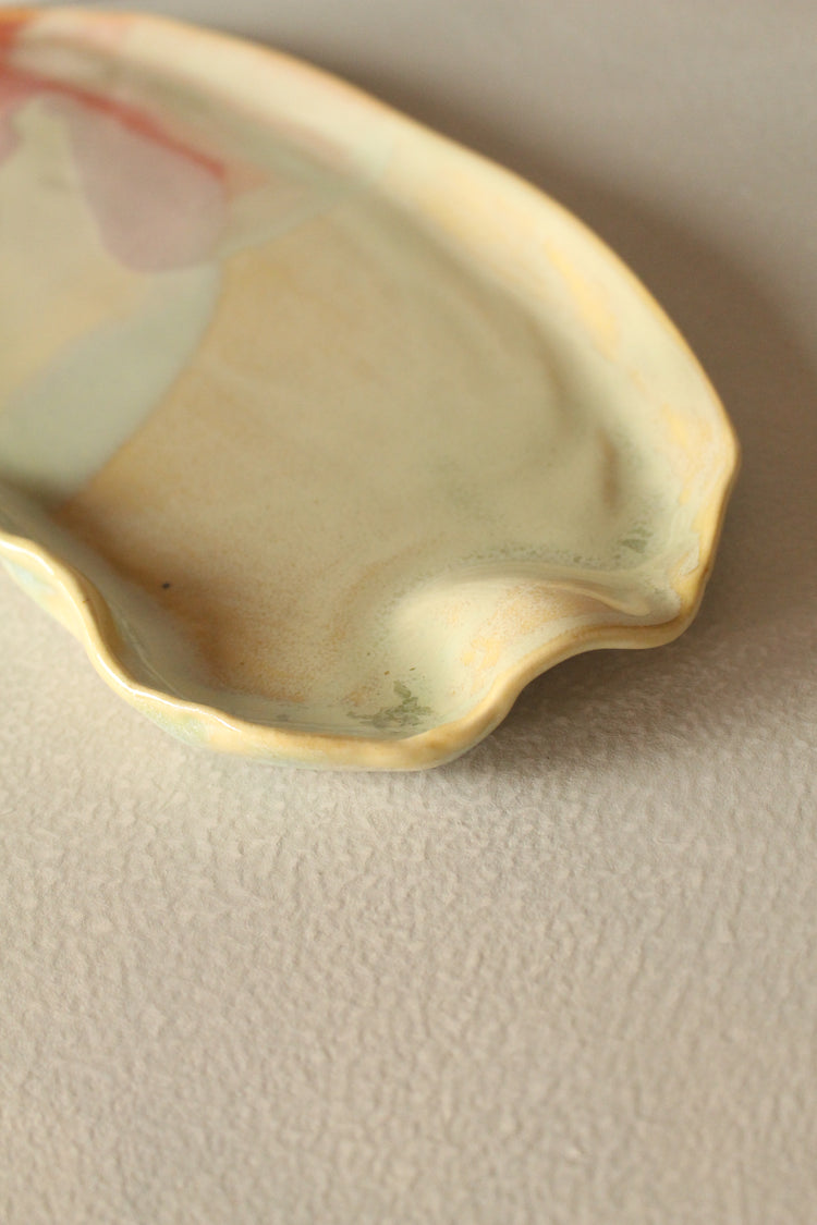 Large pastel frilled platter