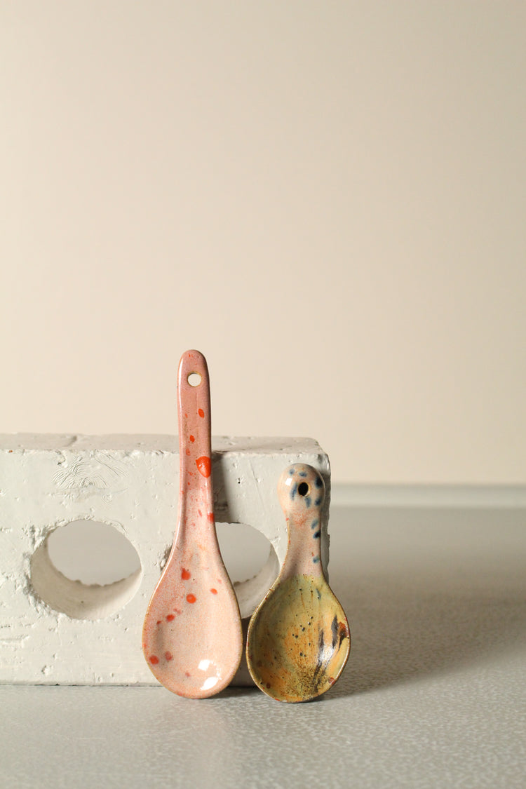 Dessert Bloom Spoon – Hand-Built Ceramic by Allthingswhiting