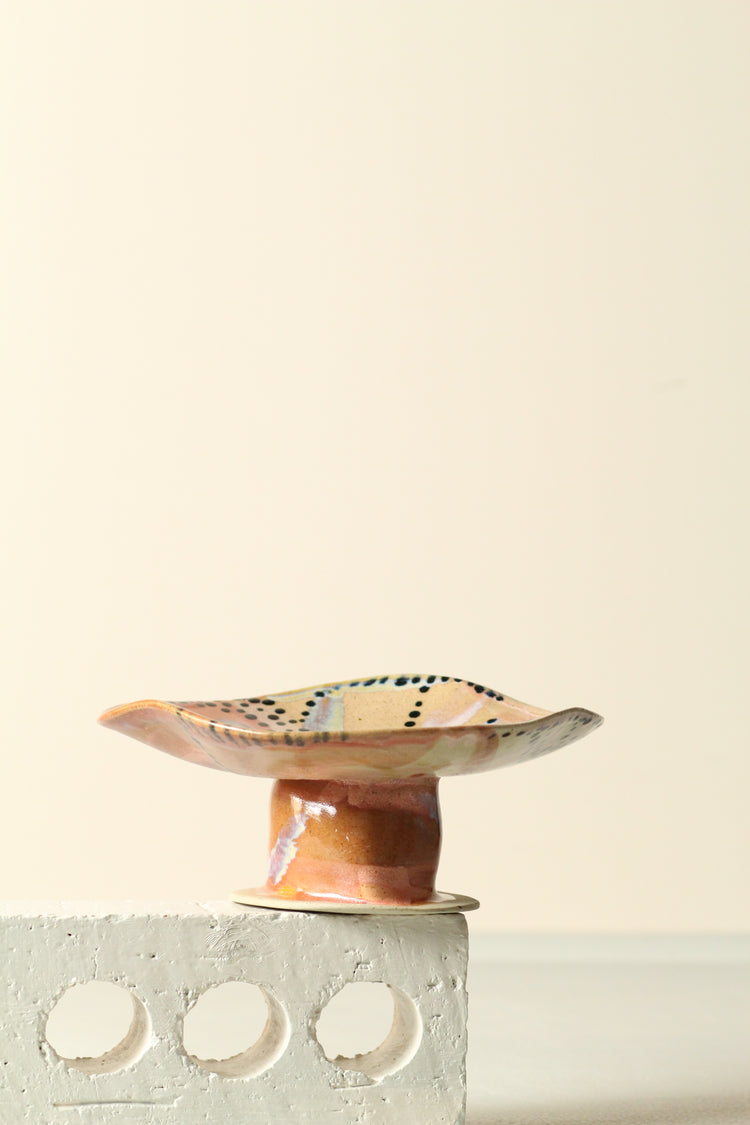 Spots and Dots Pedestal Plate