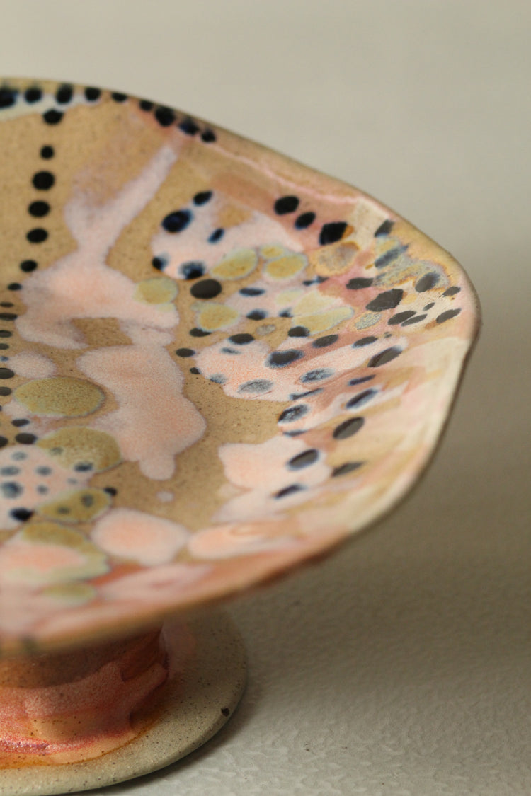 Spots and Dots Pedestal Plate