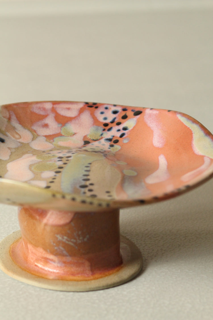 Spots and Dots Pedestal Plate