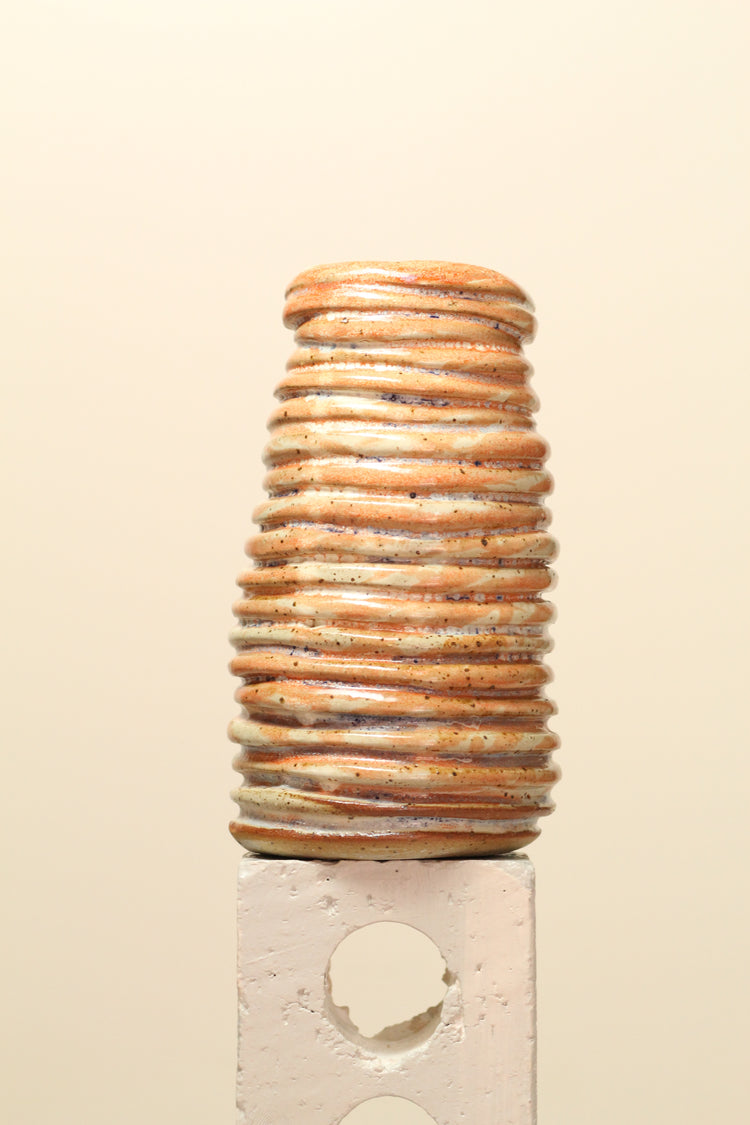 Orange Salt Coil Vase