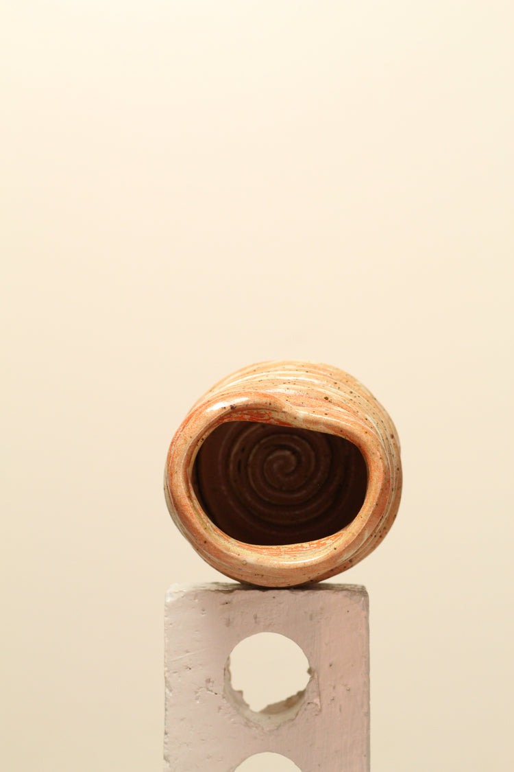 Orange Salt Coil Vase