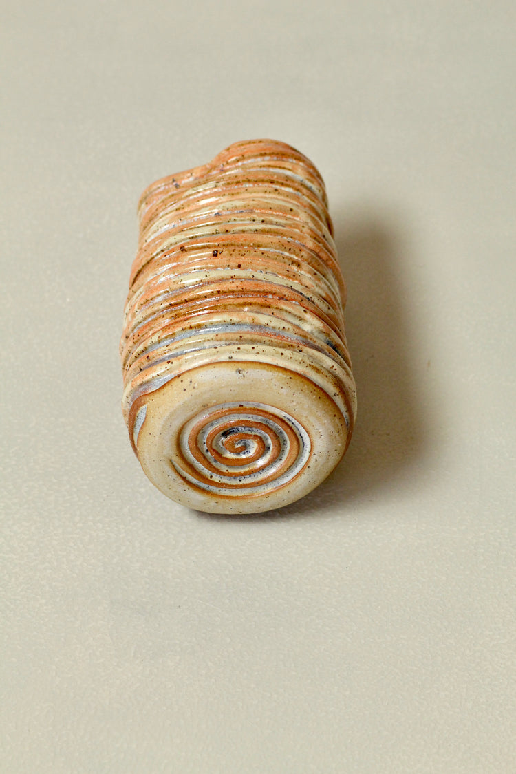 Orange Salt Coil Vase