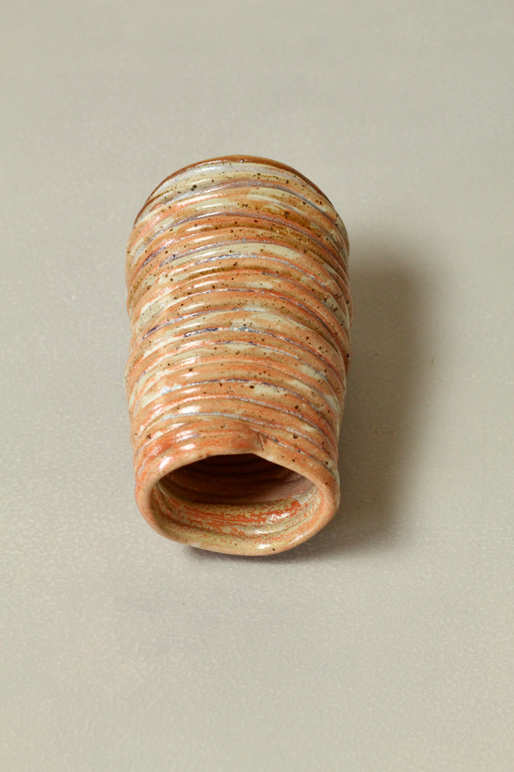 Orange Salt Coil Vase