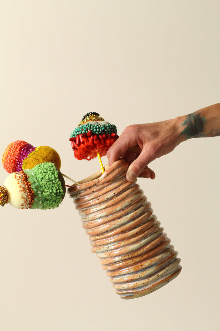 Orange Salt Coil Vase