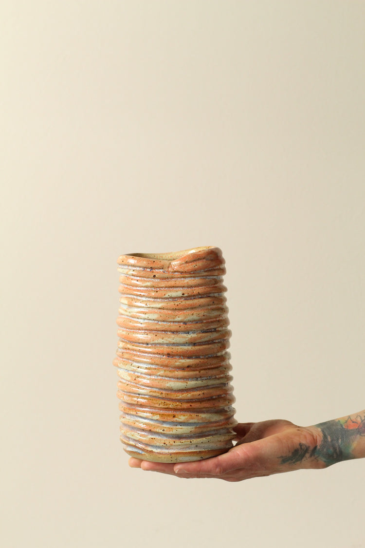 Orange Salt Coil Vase