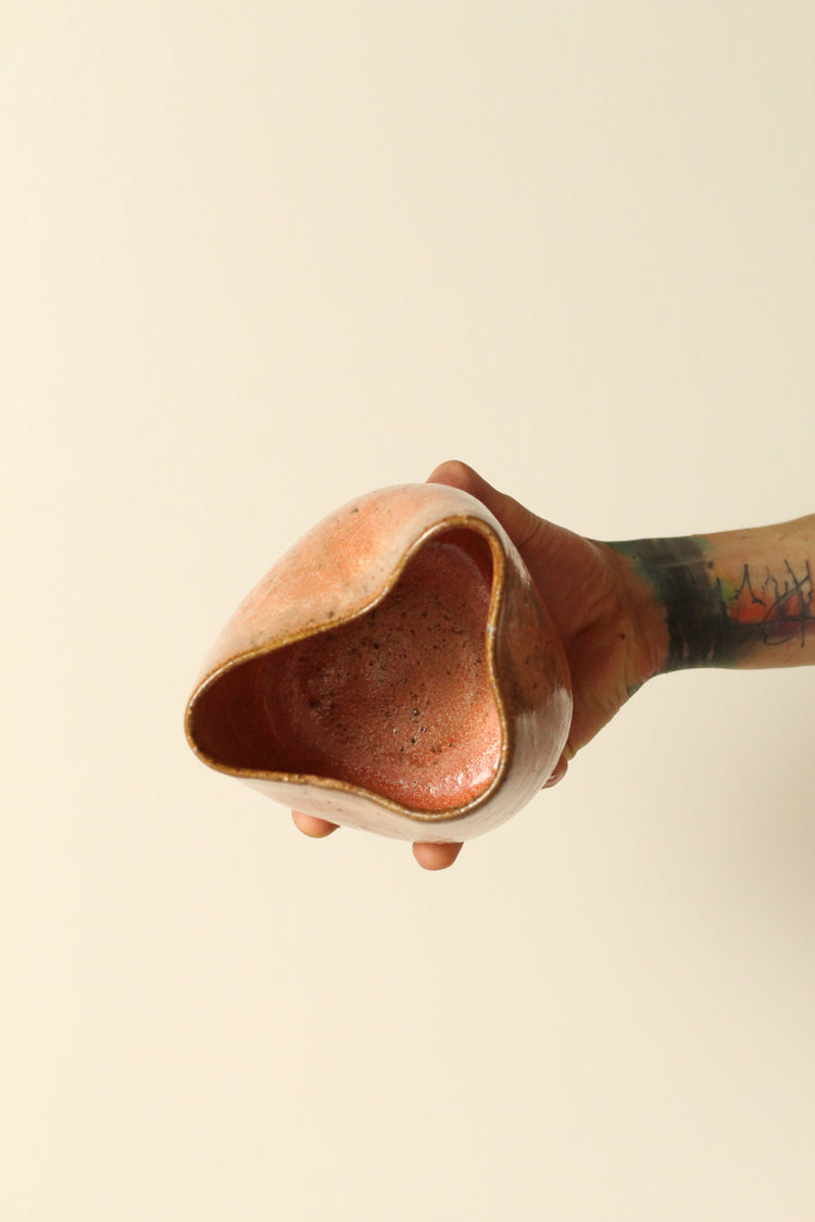 Orange Salt utensil holder with feet