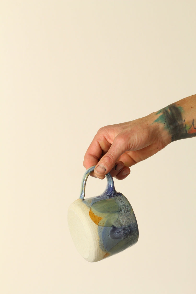 Pastel Ceramic Mug | In Blue, Green, Yellow and White