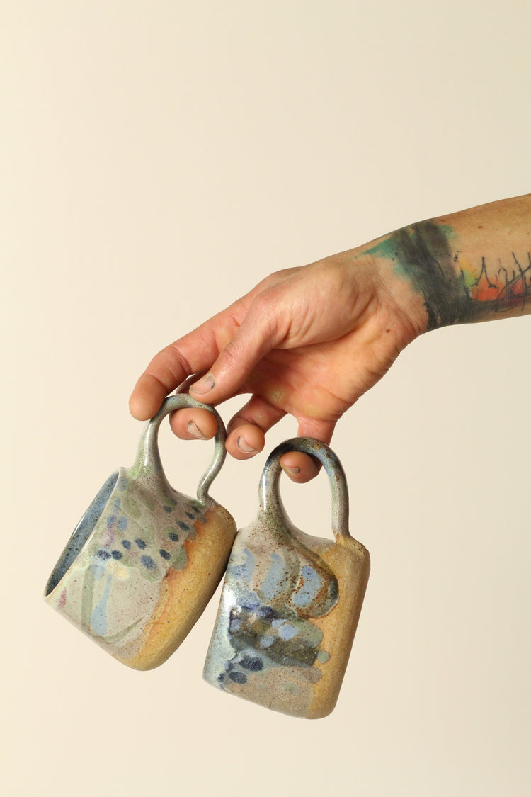 Blue and green painterly Mug