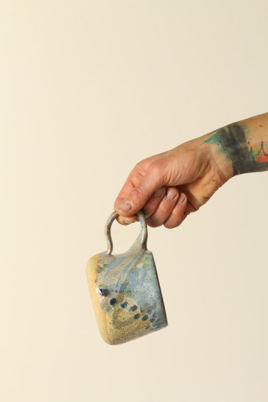 Blue and green painterly Mug