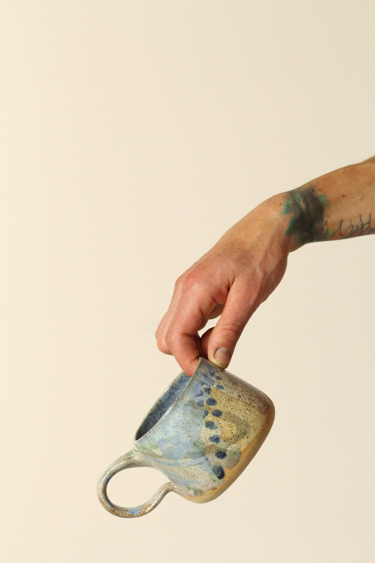 Blue and green painterly Mug
