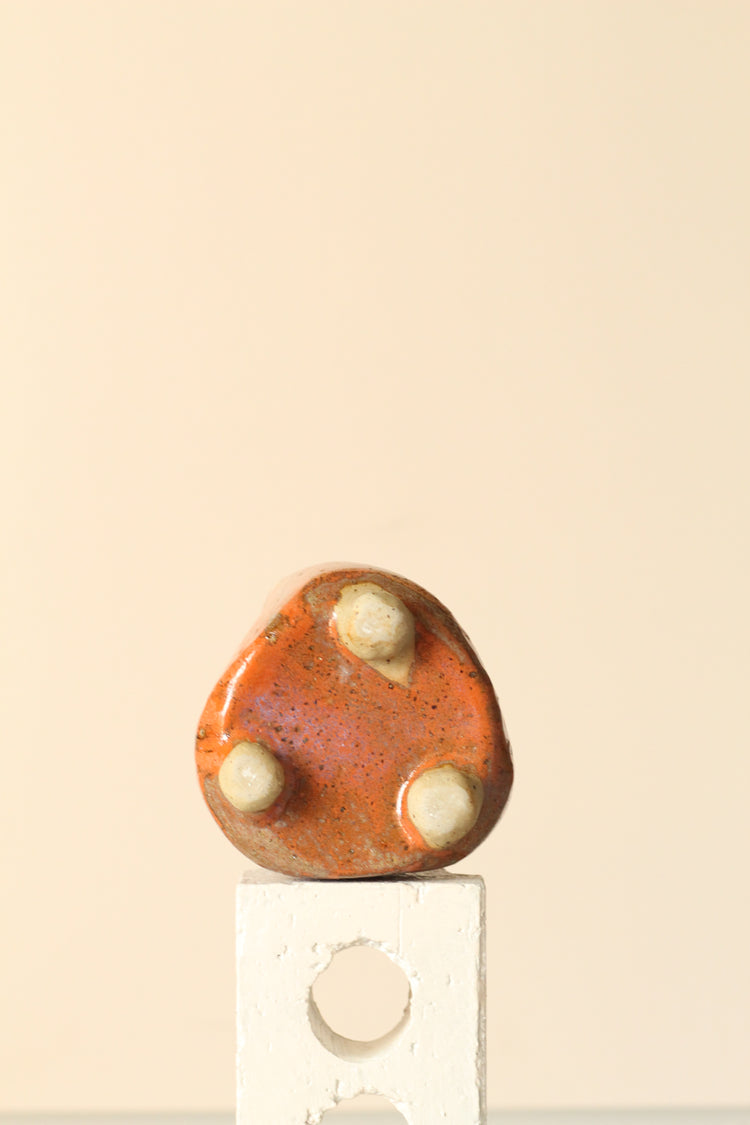 Orange Salt utensil holder with feet