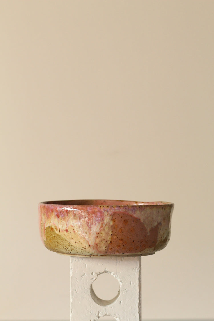 Pink painterly Large serving bowl