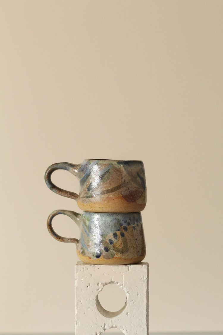 Blue and green painterly Mug