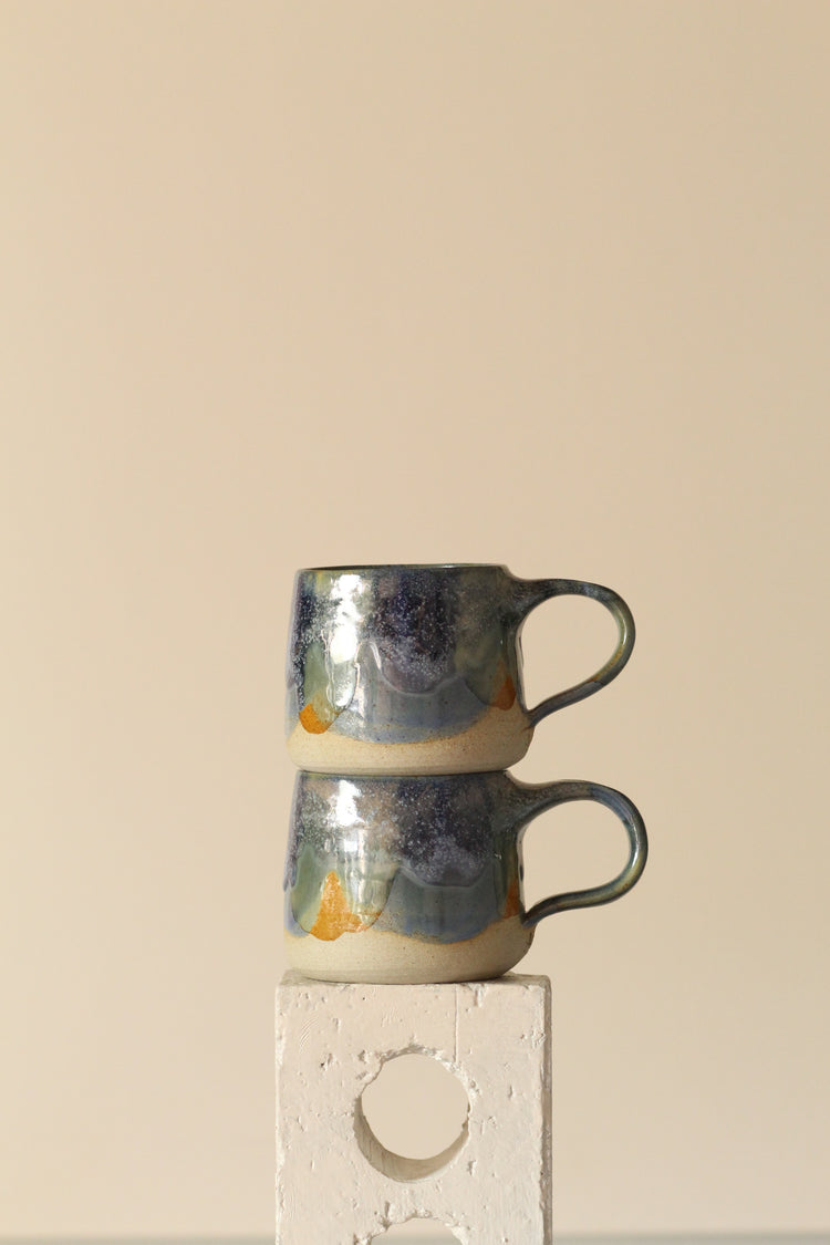 Pastel Ceramic Mug | In Blue, Green, Yellow and White