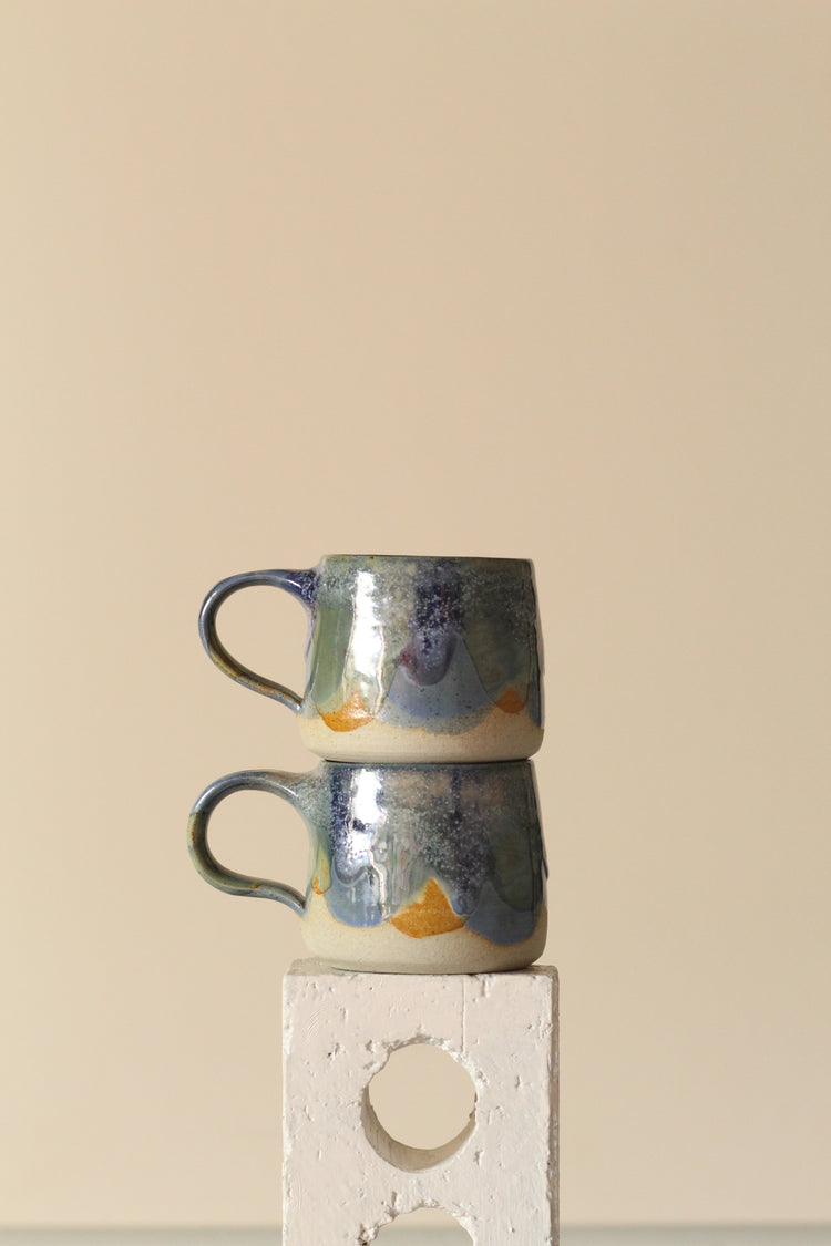 Pastel Ceramic Mug | In Blue, Green, Yellow and White