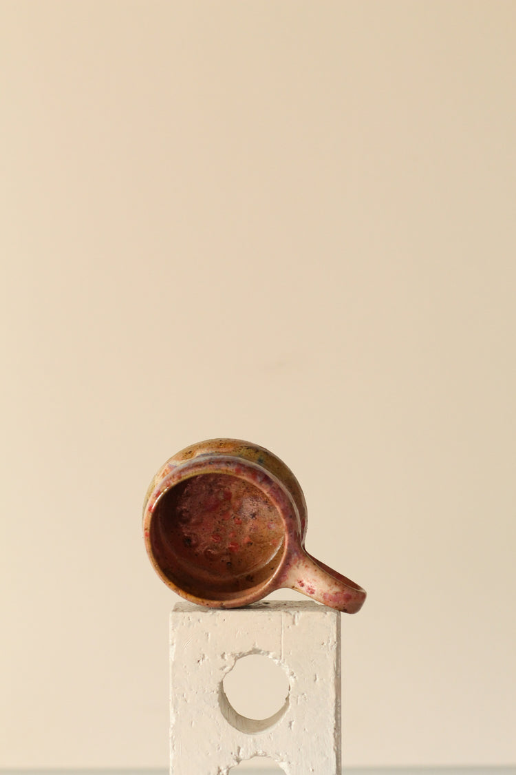 Pink beige and red dotted bubble mug