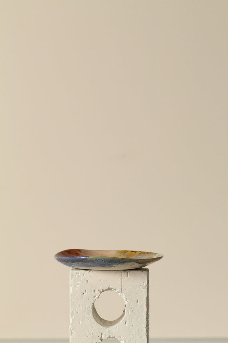 Freeform small side plates - peach, pink, tan and blue