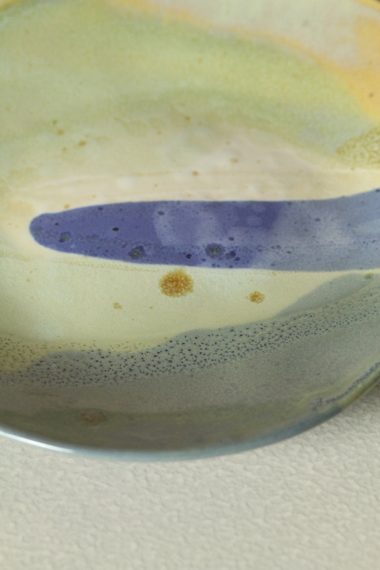 High Sided Plate - Ocean view with blue