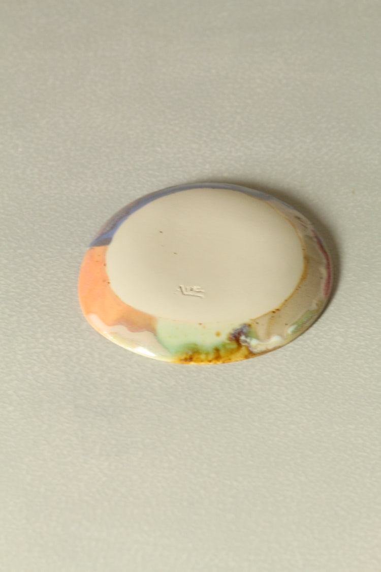 Freeform small side plates - peach, pink, tan and blue