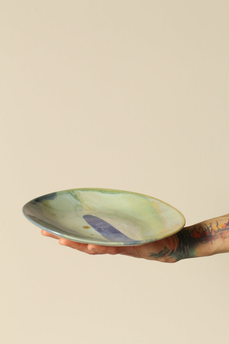 High Sided Plate - Ocean view with blue