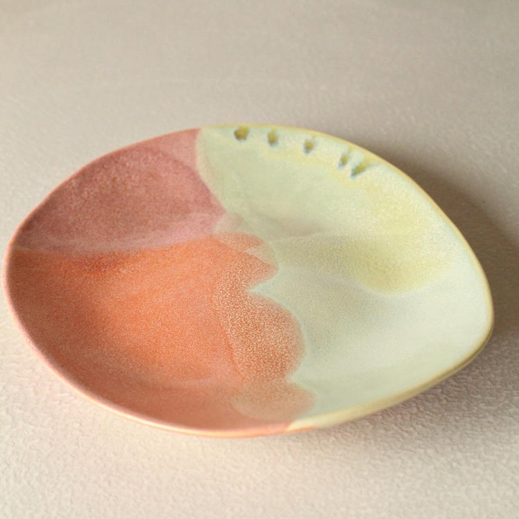 High sided pastel hand built plate