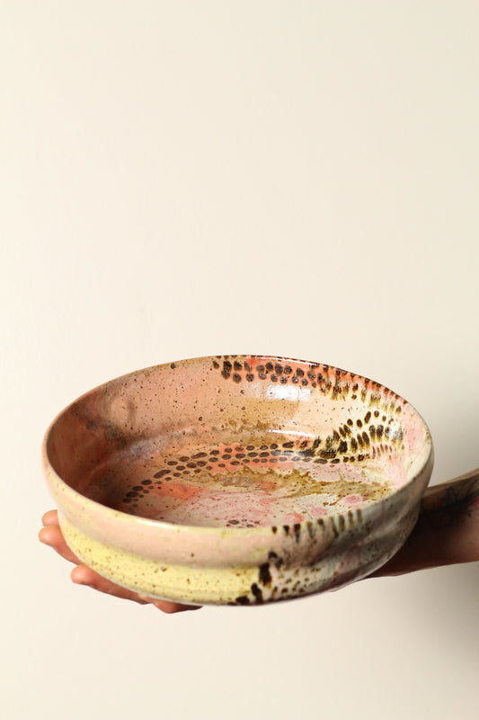 π€ Confetti Curve Bowl | Polka Dot Painter Series | Peach, Pink + Yellow | 26cm