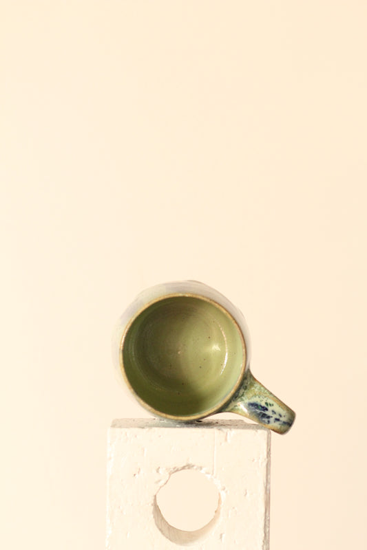 💧 Drippy Green | Painter Mug in Salted Green, Blue & Tan | Handcrafted Ceramic