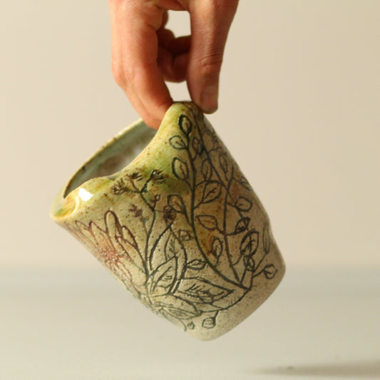 Protea Blossom Vase – Hand-Carved Stoneware by Allthingswhiting