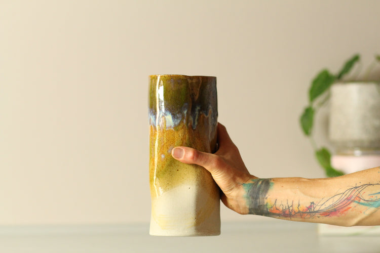 Seaside Harmony Vase – Hand-Built Stoneware by Allthingswhiting