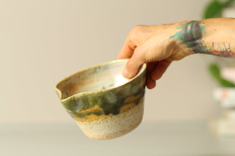 Sage & Earth Stoneware Bowl – Handcrafted by Allthingswhiting