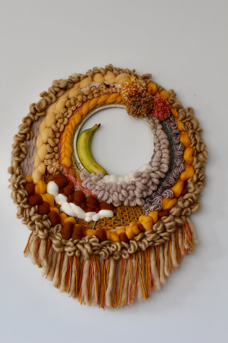 Circular woven wall art