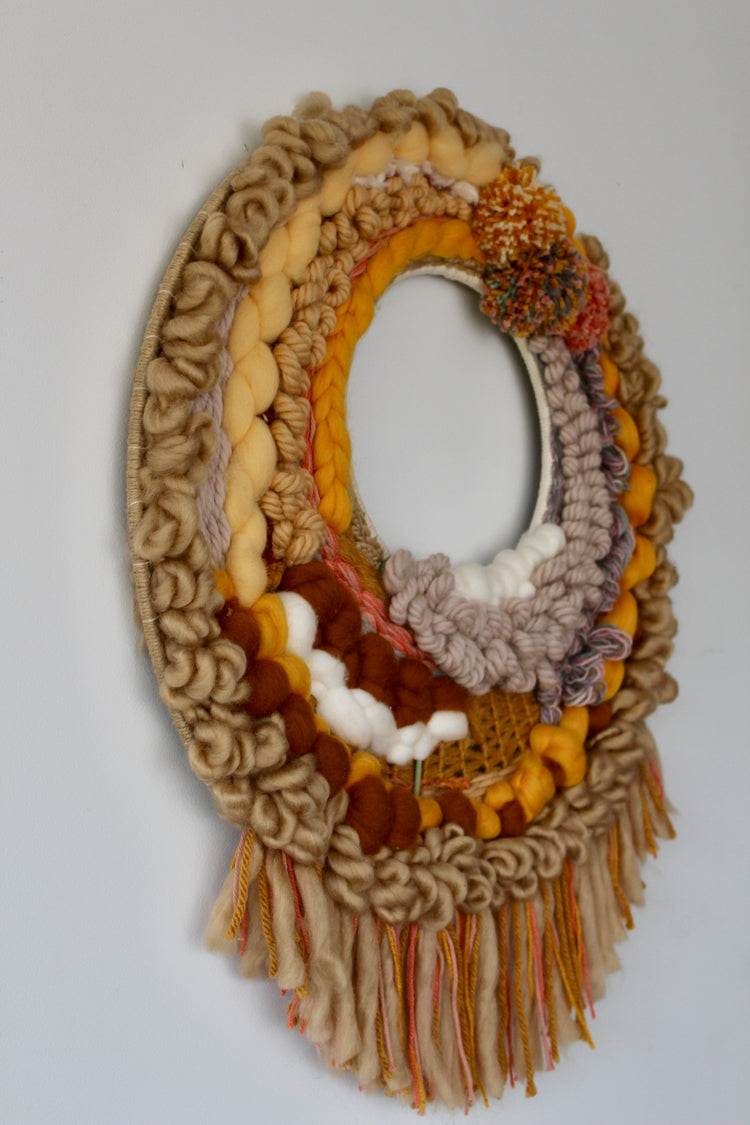 Circular woven wall art