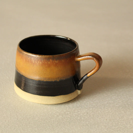 Urban Edge Mug – Black and Tan Angular Stoneware by Allthingswhiting